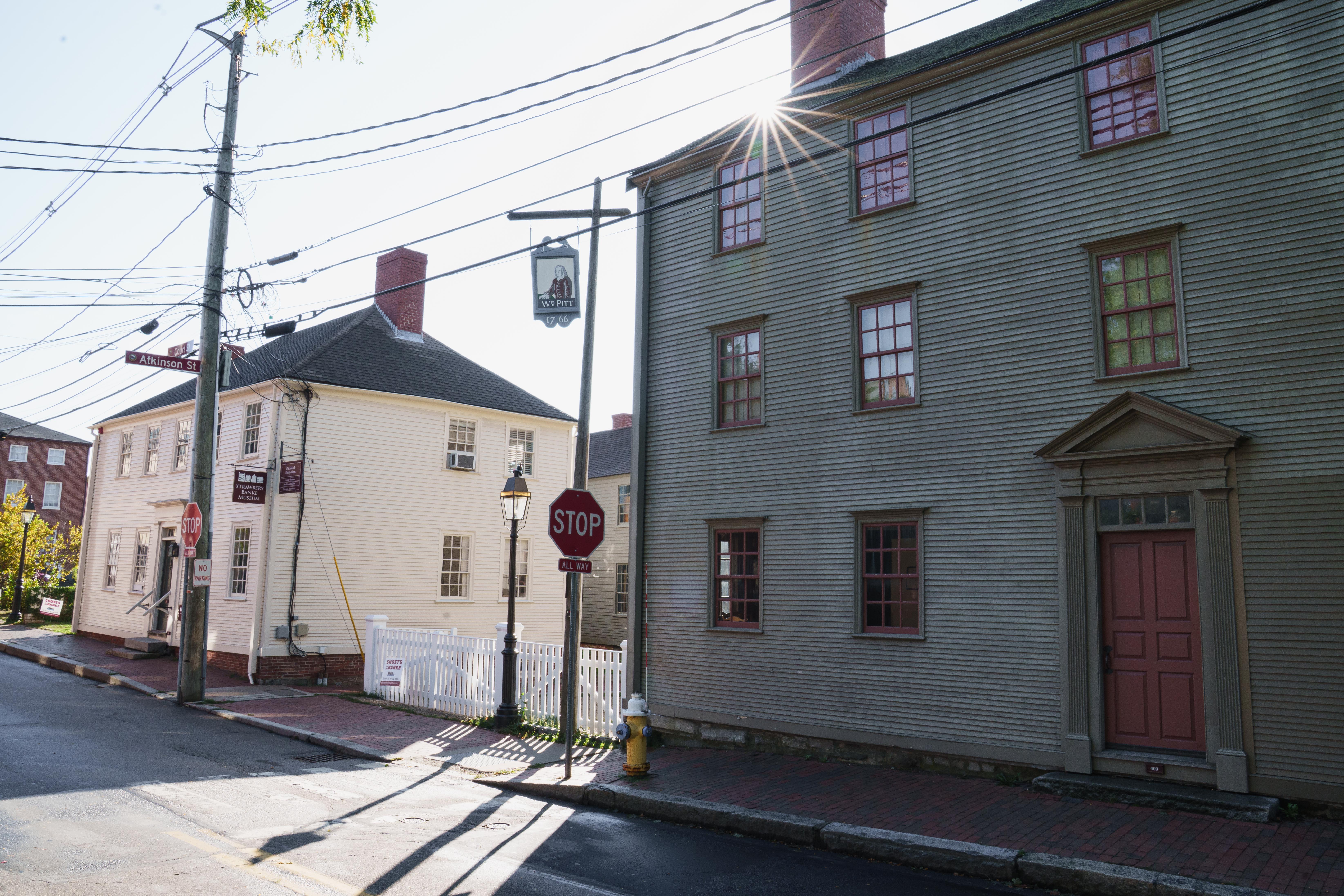 Strawbery Banke museum as viewed from the main road in Portsmouth.
