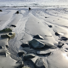 Rocks on sand