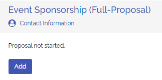 screenshot of Event Sponsorship application
