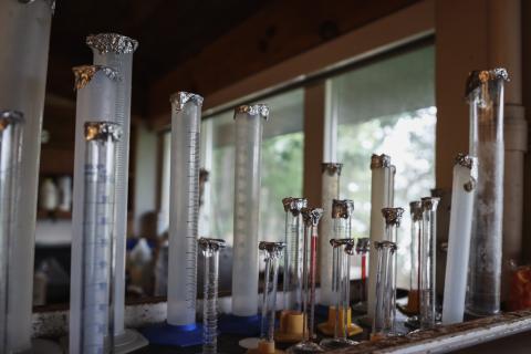 Test tubes on a lab table in JEL. 