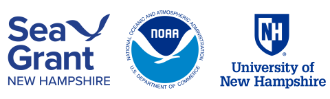 NH Sea Grant logo, NOAA logo, and UNH logo