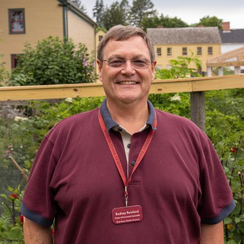 A headshot photo of Rodney Rowland at Strawbery Banke.
